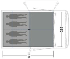 Outwell Jonesville 440SA Carpet Flat Woven Black-Grey -Extérieures Tentes Magasin outwell jonesville 440sa carpet flat woven grey 1 1