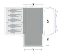 Outwell Oakdale 5PA Flat Woven Carpet -Extérieures Tentes Magasin outwell oakdale 5pa flat woven carpet grey 245 x 460 cm grey 1 1
