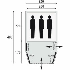Safarica Blackhawk 220 TC -Extérieures Tentes Magasin safarica blackhawk 220 tc anthracite beige 6
